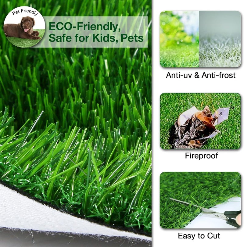 XLX TURF Ultra Thick Fake Grass Rug 4 FT x 6 FT - Indoor Outdoor Artificial Grass for Dogs - Christmas Floor Decor Patio Balcony Backyard - Image 5